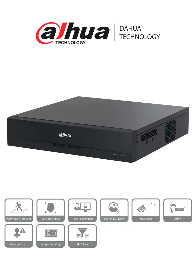 DAHUA DHI-NVR5864-16P-EI NVR de 64 Canales IP4K/ 16 Puertos Poe/Raid0/1/5/6/10/ 384 Mbps/ IA por grabador: detección y reconocimiento de rostros/ Protección perimetral-NVR's Mayores a 32 Canales-DAHUA-Bsai Seguridad & Controles