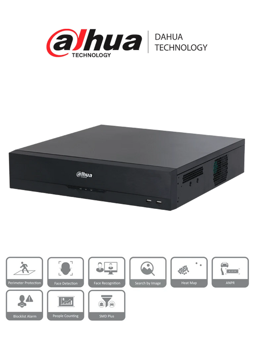 DAHUA DHI-NVR5864-16P-EI NVR de 64 Canales IP4K/ 16 Puertos Poe/Raid0/1/5/6/10/ 384 Mbps/ IA por grabador: detección y reconocimiento de rostros/ Protección perimetral-NVR's Mayores a 32 Canales-DAHUA-DHT0220008-Bsai Seguridad & Controles