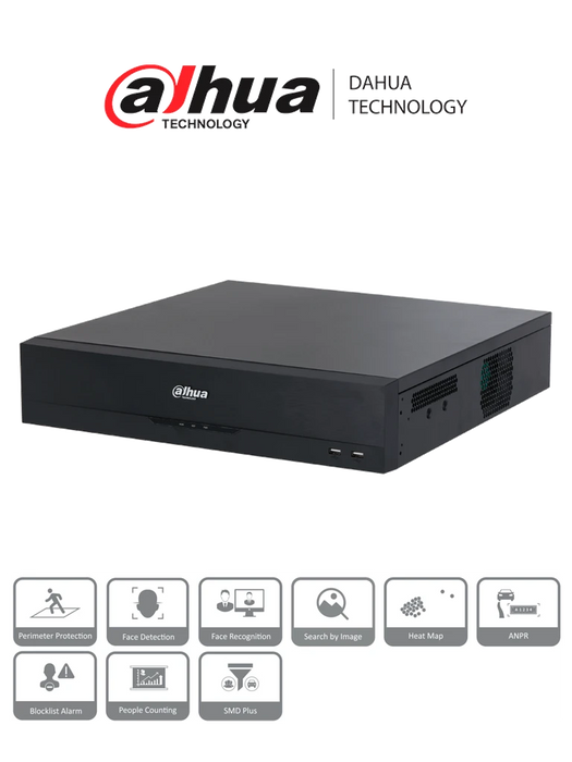 DAHUA DHI-NVR5864-16P-EI NVR de 64 Canales IP4K/ 16 Puertos Poe/Raid0/1/5/6/10/ 384 Mbps/ IA por grabador: detección y reconocimiento de rostros/ Protección perimetral-NVR's Mayores a 32 Canales-DAHUA-DHT0220008-Bsai Seguridad & Controles