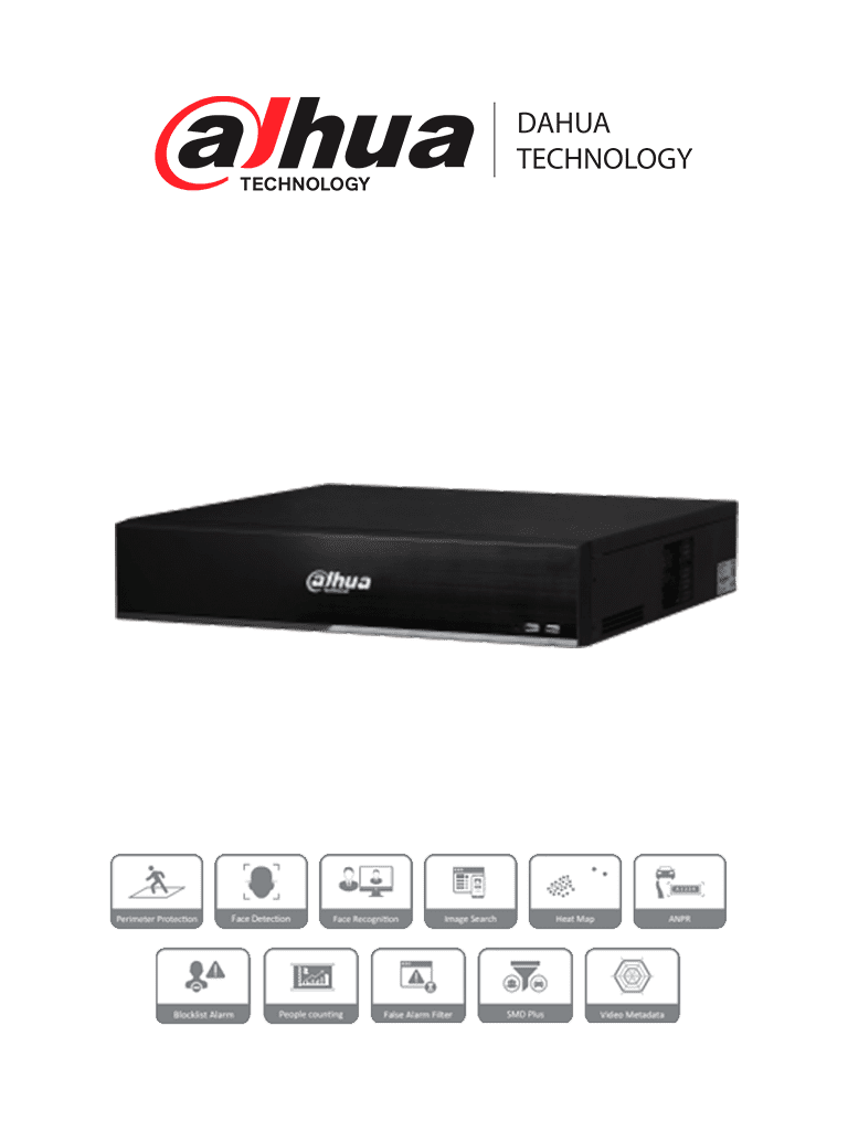DAHUA NVR5864-I/L- NVR de 64 Canales IP /hasta 24 MP/ WizMind/ H265+/ H265/ H264/ 320 Mbps de grabación/ 2 HDMI/ #Proyectos-Nvrs-DAHUA-Bsai Seguridad & Controles