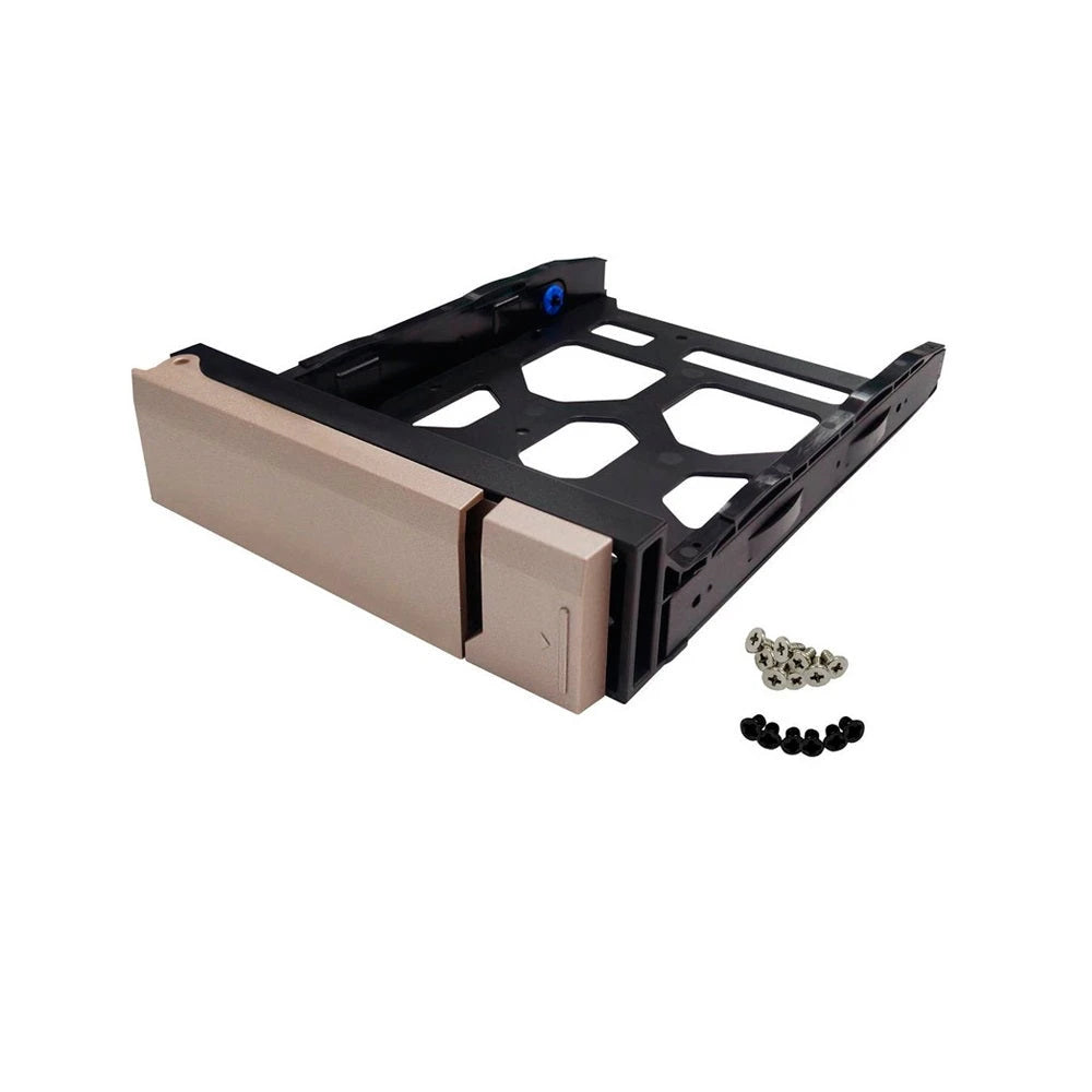 QNAP TRAY-35-NK-GLD01 GOLD HDD TRAY V1 FOR 3.5" AND 2.5" DRIVES WITHOUT KEY LOCK, BLACK, PLASTIC WITH 6 X SCREWS FOR 2.5" HDD, TOOLESS-Servidores NAS / STORAGE-QNAP-Bsai Seguridad & Controles