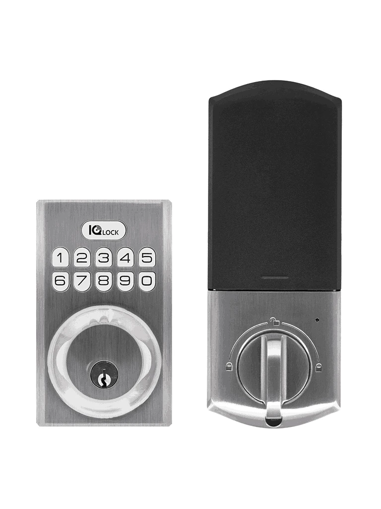 QOLSYS IQDLK-PGK-SN CERRADURA CON BOTÓN PULSADOR - CERRADURA INTELIGENTE POWERG, COLOR NÍQUEL SATINADO (SATIN NICKEL) #IQ #PDFM-Inteligente-QOLSYS-Bsai Seguridad & Controles