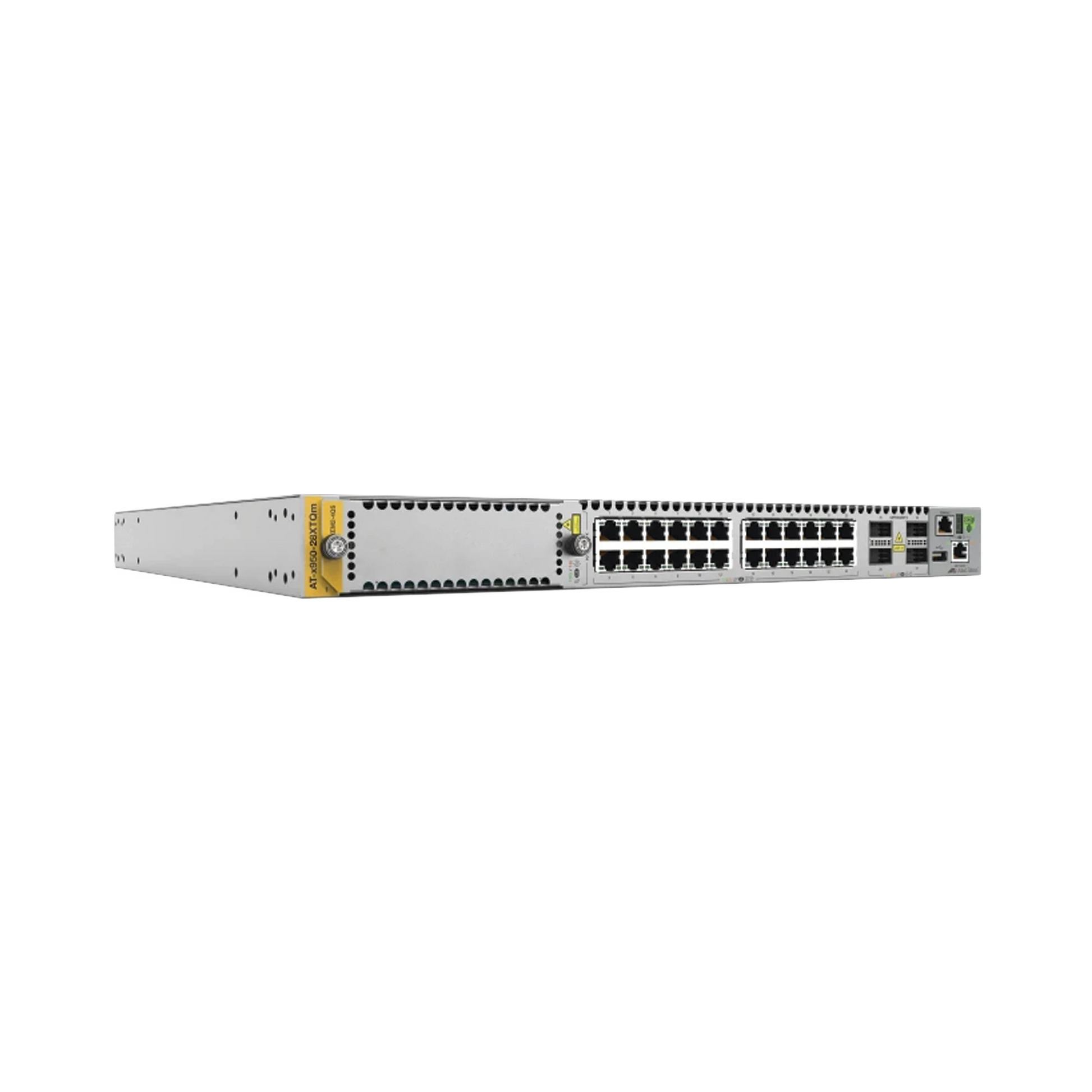 SWITCH STACKEABLE CAPA 3, 24 PUERTOS 1/2.5/5/10G RJ45, 4 X 40G/100G QSFP+/QSFP28, 1 RANURA DE EXPANSIÓN, 1 AÑO NET.COVER PREFERRED-Networking-ALLIED TELESIS-Bsai Seguridad & Controles