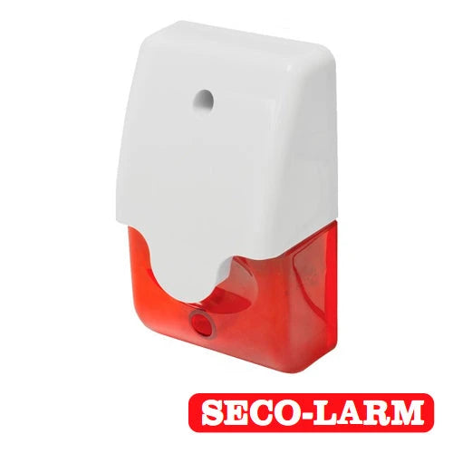 MINISIRENA CON ESTROBO ROJO SECO-LARM SL-1312-SA/R 2 HILOS ALIMENTACION 6-12VCD NIVEL DE SONIDO 110DB-Sirenas-SECO-LARM-SL-1312-SAR-Bsai Seguridad & Controles