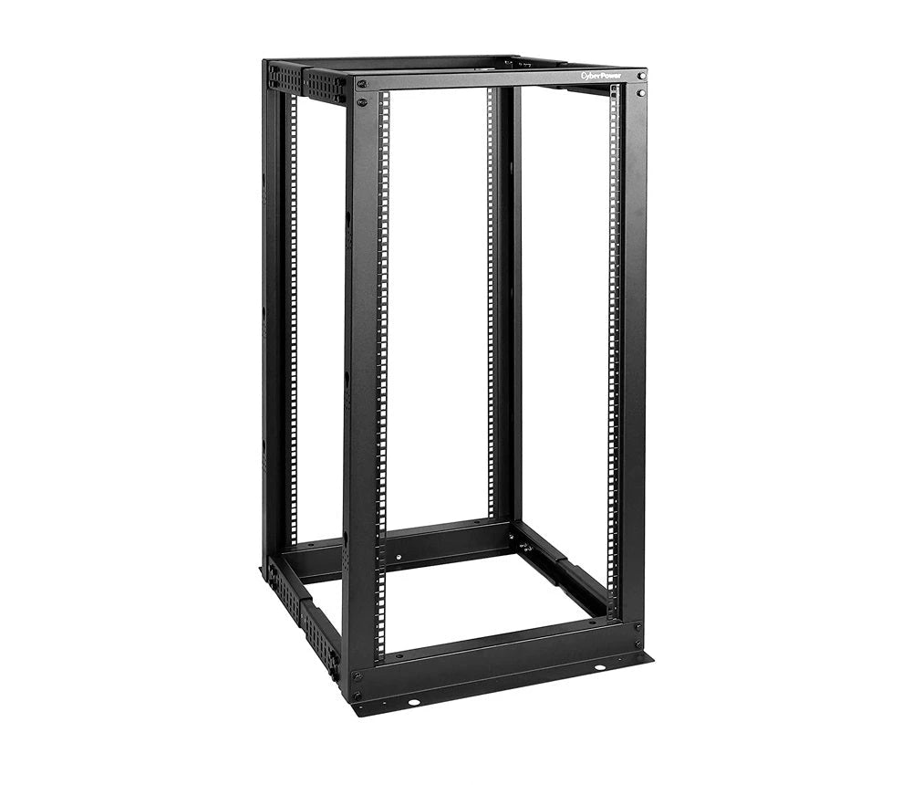 RACK ABIERTO DE 25U Y 19 PULGADAS CYBERPOWER CR25U40001 CON 4 POSTES, 600 MM DE ANCHO, PROFUNDIDAD AJUSTABLE DE 22 PULGADAS - 40 PULGADAS, NEGRO, CAPACIDAD DE CARGA DE 600KG (1323LB), SE ENVIA DESARMADO, GARANTIA DE 5 AÑOS-Racks y Gabinetes-CYBERPOWER-Bsai Seguridad & Controles