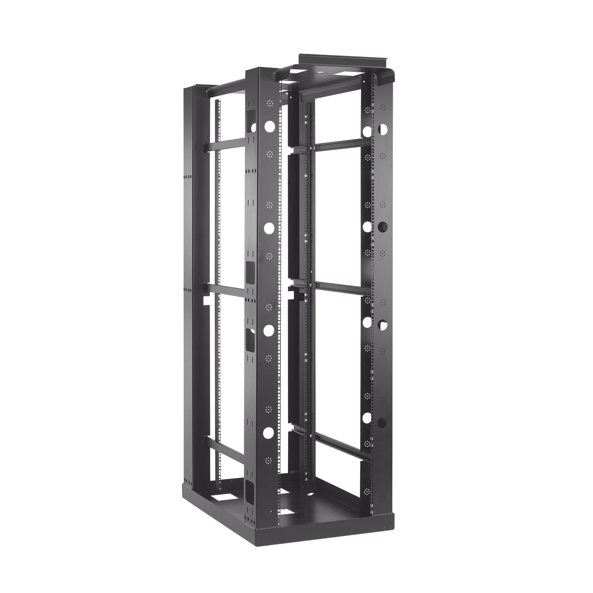 RACK DE 4 POSTES SÍSMICO, ESTÁNDAR DE 19 IN, RIELES CON ORIFICIO PARA TUERCA ENJAULADA, FABRICADO EN ACERO, 45 UNIDADES DE RACK, COLOR NEGRO-Racks y Gabinetes-HOFFMAN-E4SDR19FM45U-Bsai Seguridad & Controles