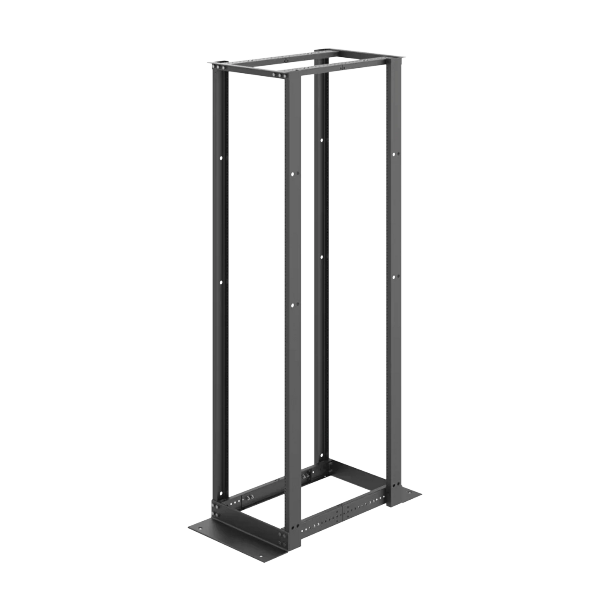 RACK DE CUATRO POSTES ESTÁNDAR DE 19", RIELES NUMERADOS Y ROSCADOS #12-24, PROFUNDIDAD AJUSTABLE DE 450 A 1050 MM, 45 UNIDADES DE RACK, COLOR NEGRO-Racks y Gabinetes-HOFFMAN-Bsai Seguridad & Controles