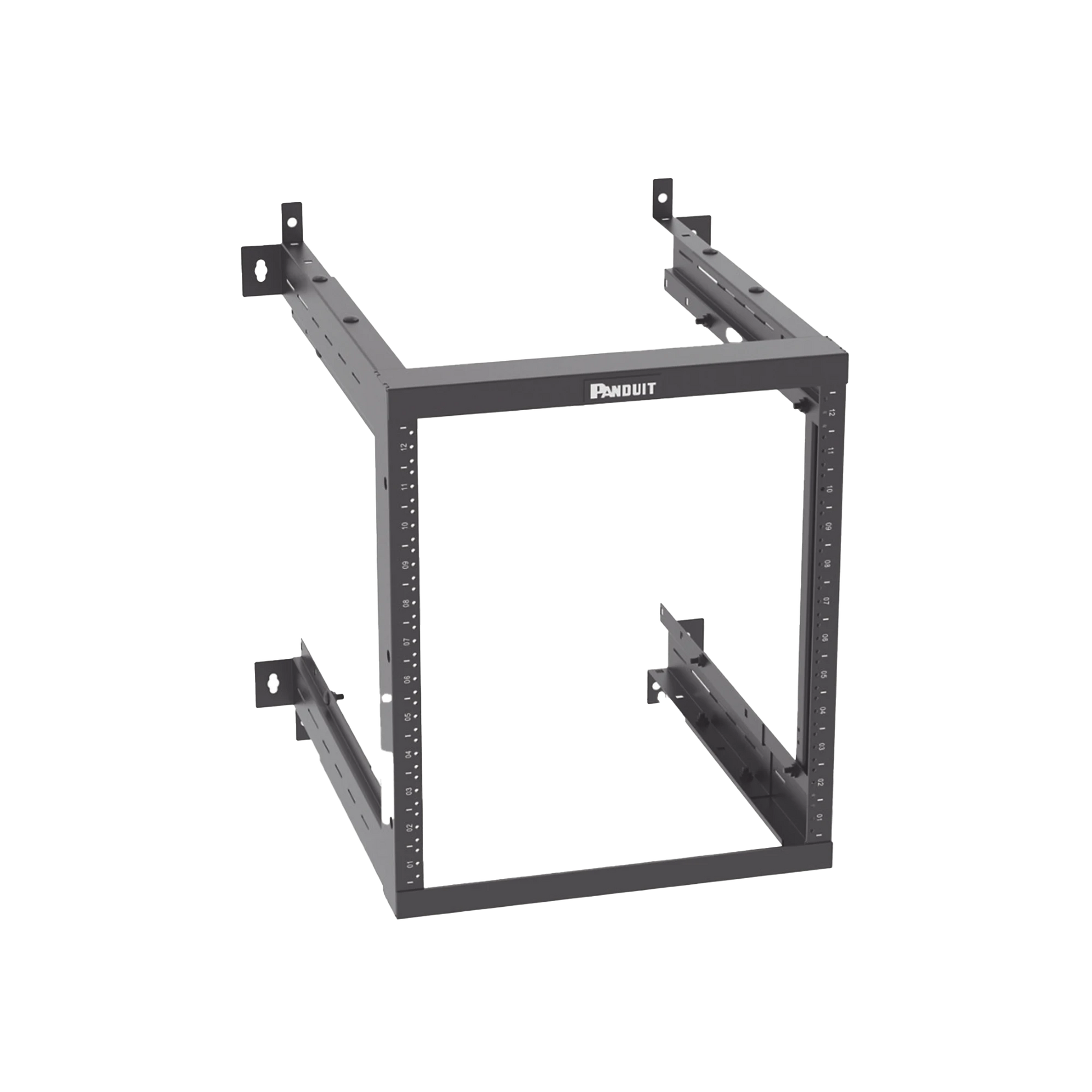RACK PANZONE® DE MONTAJE EN PARED, DE 19IN, PROFUNDIDAD AJUSTABLE, RIELES NUMERADOS Y ROSCADOS #12-24, 12 UR, COLOR NEGRO-Racks y Gabinetes-PANDUIT-Bsai Seguridad & Controles