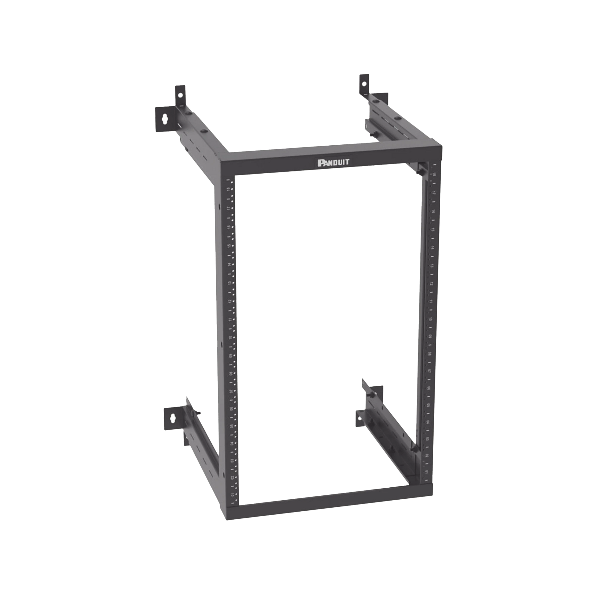 RACK PANZONE® DE MONTAJE EN PARED, DE 19IN, PROFUNDIDAD AJUSTABLE, RIELES NUMERADOS Y ROSCADOS #12-24, 18 UR, COLOR NEGRO-Racks y Gabinetes-PANDUIT-Bsai Seguridad & Controles