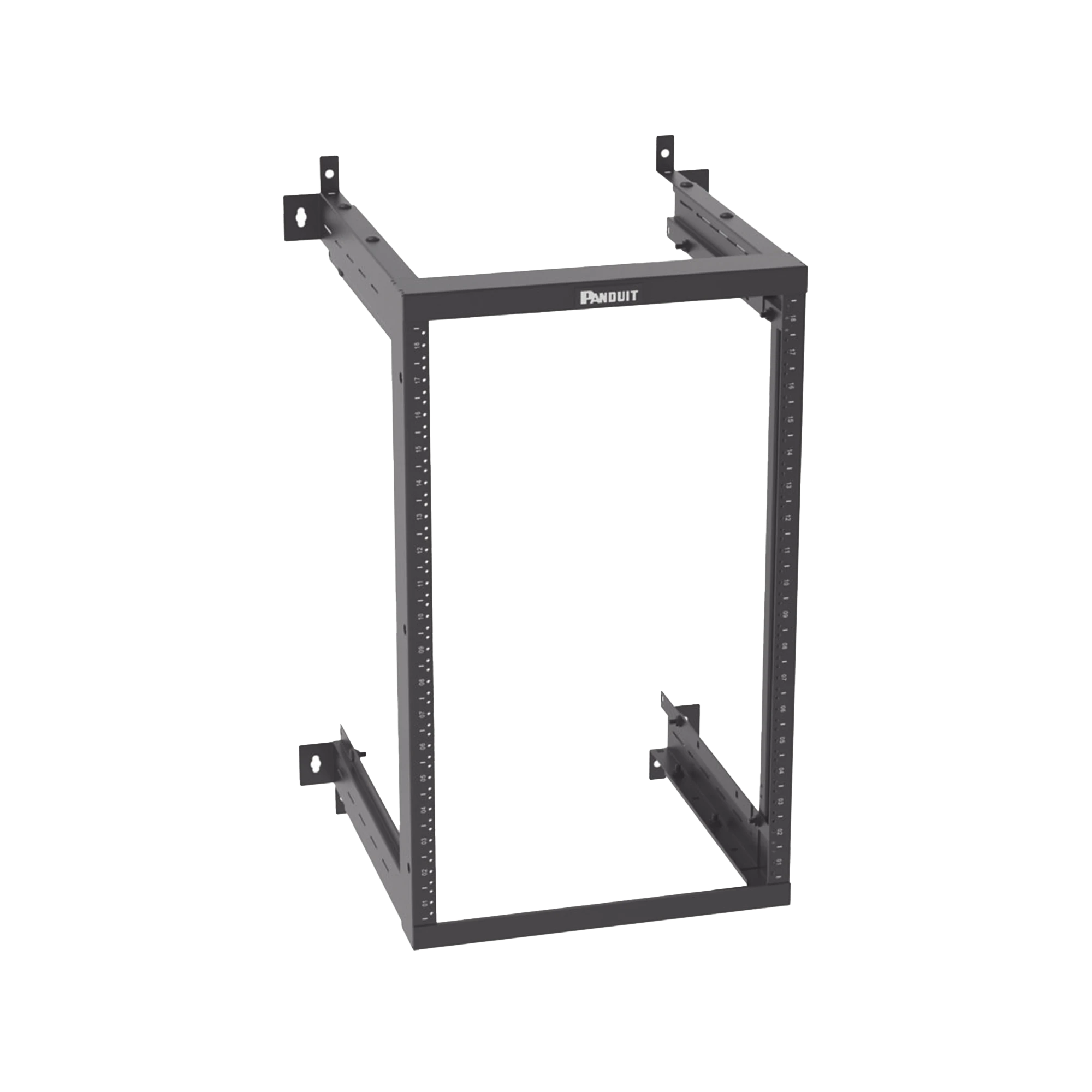 RACK PANZONE® DE MONTAJE EN PARED, DE 19IN, PROFUNDIDAD AJUSTABLE, RIELES NUMERADOS Y ROSCADOS #12-24, 18 UR, COLOR NEGRO-Racks y Gabinetes-PANDUIT-Bsai Seguridad & Controles