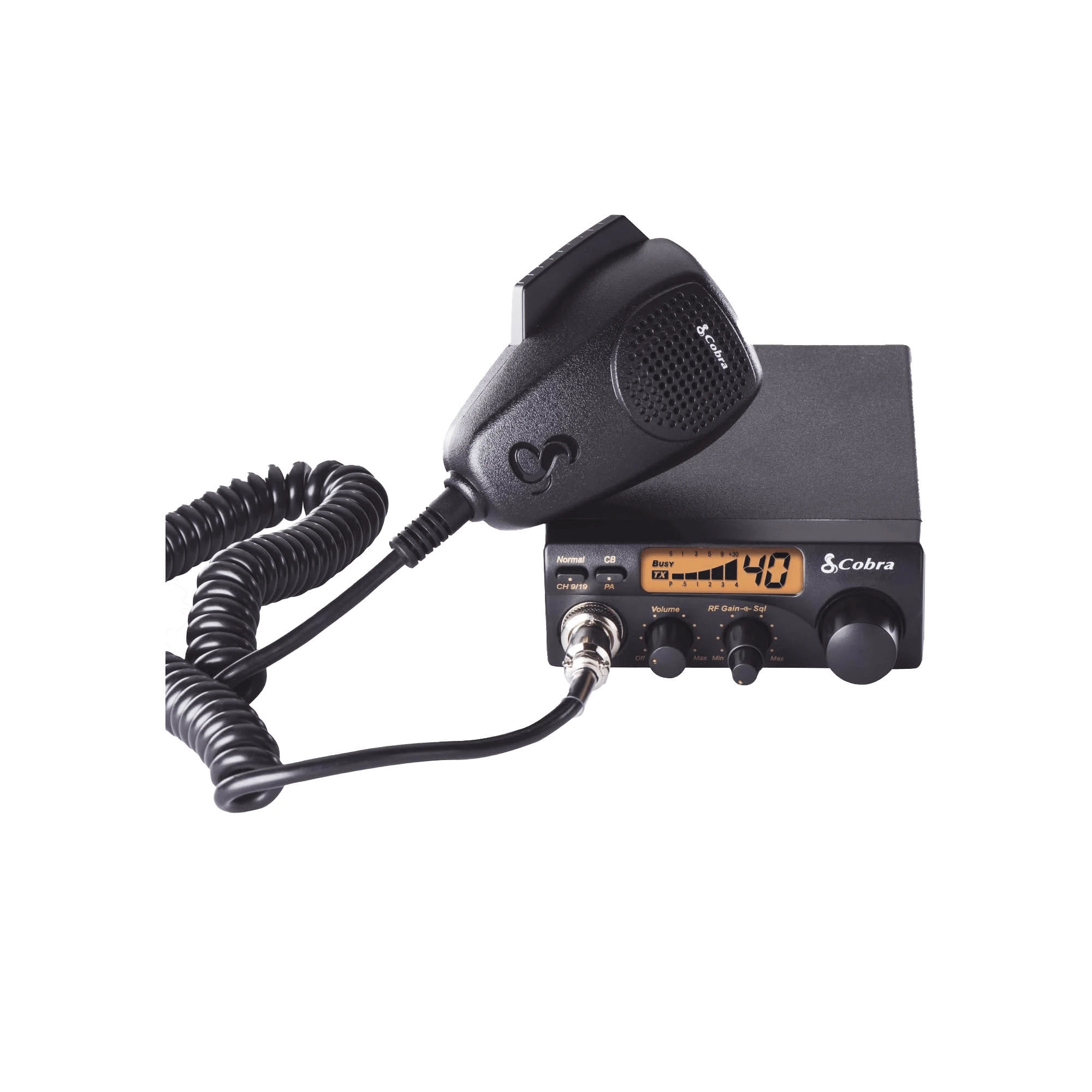 RADIO MÓVIL EN BANDA CB DE 40 CANALES EN MODULACIÓN AM CON PANTALLA MONOCROMÁTICA Y FUNCIÓN DE PA-Radios Amateur-COBRA-Bsai Seguridad & Controles