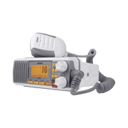 RADIO MÓVIL MARINO VHF, COLOR BLANCO, TX: 156.025 - 157.425 MHZ, RX: 156.050 - 163.275 MHZ, 25W DE POTENCIA, SUMERGIBLE IPX4 INCLUYE MICRÓFONO Y CABLE DE ALIMENTACIÓN-Radios Marinos-UNIDEN-Bsai Seguridad & Controles