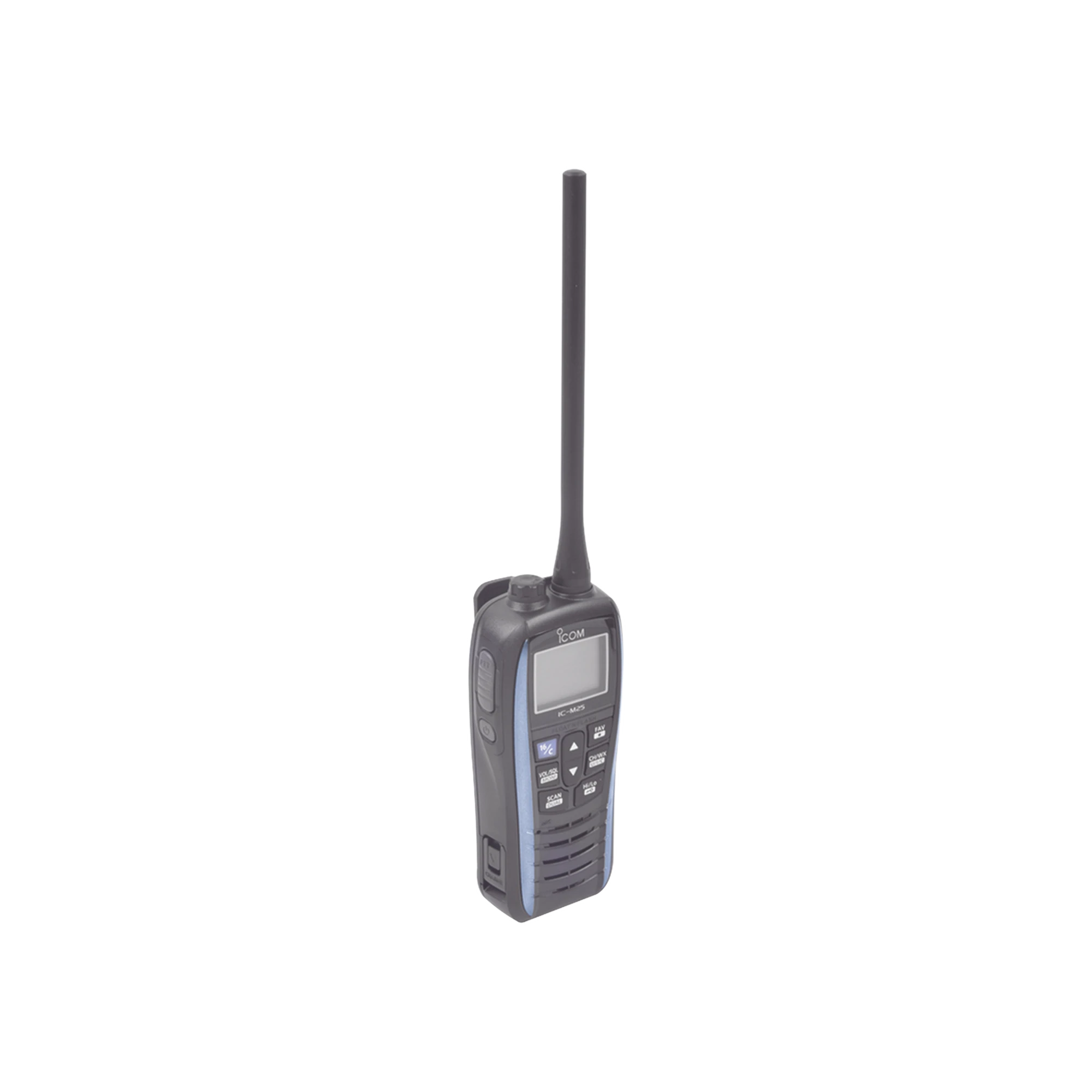RADIO PORTÁTIL MARINO COLOR AZUL METÁLICO, 5 W DE POTENCIA RF, 0.5 W DE SALIDA DE AUDIO, FLOTANTE, SUMERGIBLE IPX7, TX: 156.025-157.425MHZ, RX: 156.050-163.275MHZ , INCLUYE BATERÍA DE 1500MAH, CARGADOR, ANTENA CLIP Y CORREA DE MANO-Radios Marinos-ICOM-Bsai Seguridad & Controles