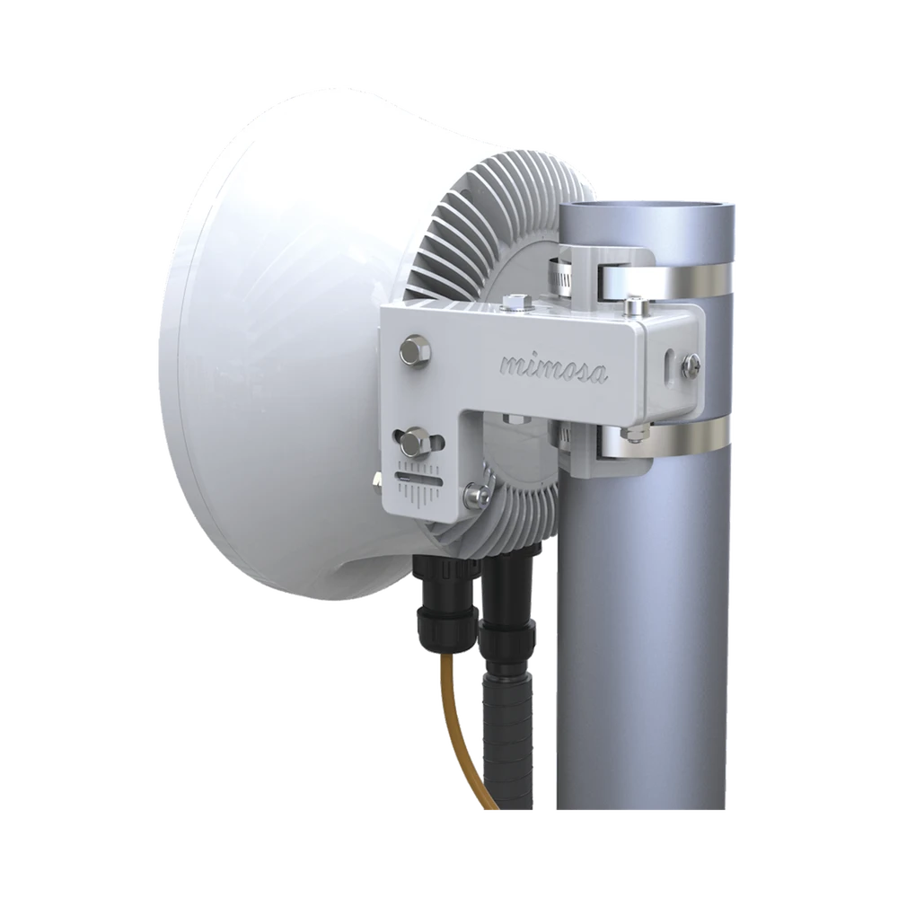 RADIO ULTRALIGERO BACKHAUL PTP EN 24 GHZ MIMO 4X4:4, 1.5 GBPS, ANTENA INTEGRADA 33 DBI, IP67, SINCRONIZACIÓN PARA REUSAR CANALES, ADAPTACIÓN AUTOMÁTICA AL ENTORNO-Enlaces de Backhaul-MIMOSA NETWORKS-Bsai Seguridad & Controles