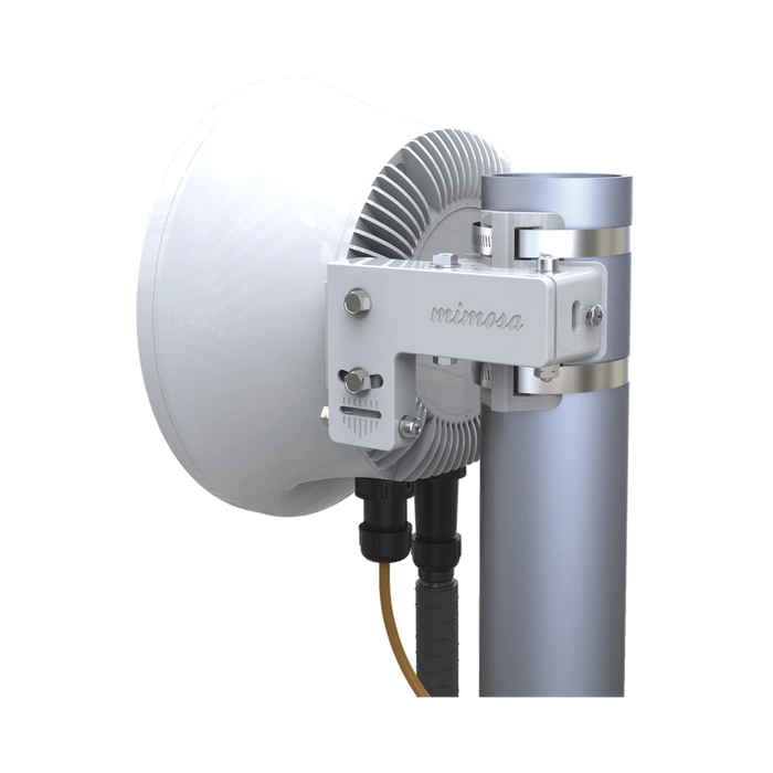 RADIO ULTRALIGERO BACKHAUL PTP EN 24 GHZ MIMO 4X4:4, 1.5 GBPS, ANTENA INTEGRADA 33 DBI, IP67, SINCRONIZACIÓN PARA REUSAR CANALES, ADAPTACIÓN AUTOMÁTICA AL ENTORNO-Enlaces de Backhaul-MIMOSA NETWORKS-B24-Bsai Seguridad & Controles