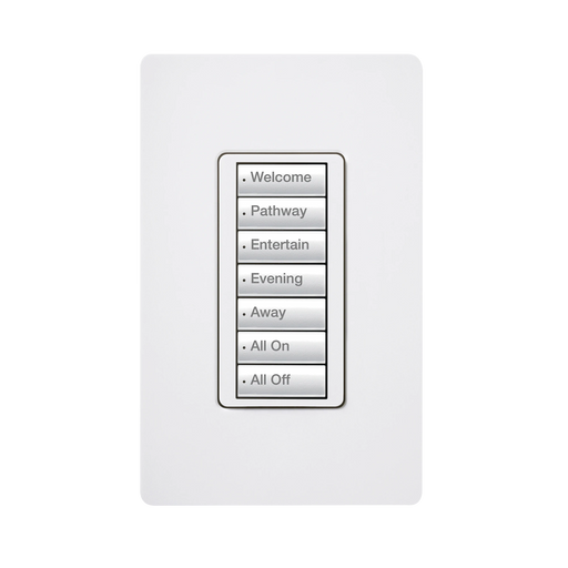 (RADIORA2) TECLADO SEETOUCH 7 BOTONES, PROGRAME ESCENAS DIFERENTES EN CADA BOTÓN.-Automatización - Casa Inteligente-LUTRON ELECTRONICS-RRDW7BWH-Bsai Seguridad & Controles