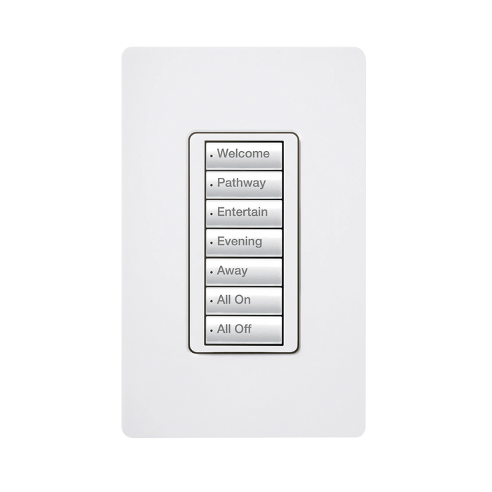 (RADIORA2) TECLADO SEETOUCH 7 BOTONES, PROGRAME ESCENAS DIFERENTES EN CADA BOTÓN.-Automatización - Casa Inteligente-LUTRON ELECTRONICS-RRDW7BWH-Bsai Seguridad & Controles