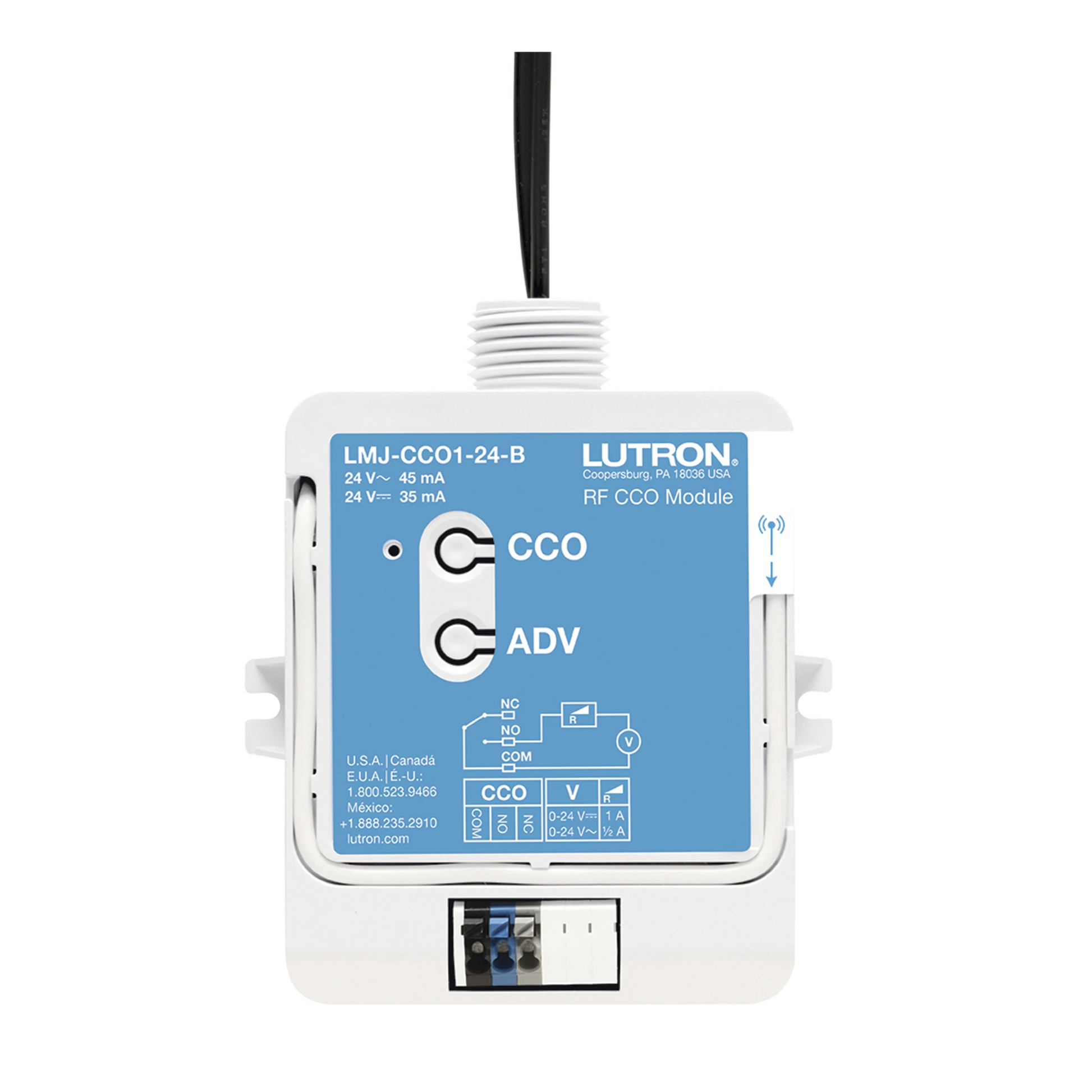 (RADIORA3) MODULO RELEVADOR DE SALIDA CONTACTO SECO NC, NO-Automatización - Casa Inteligente-LUTRON ELECTRONICS-Bsai Seguridad & Controles