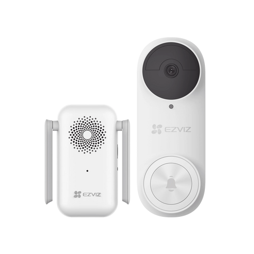 TIMBRE CON CÁMARA WI-FI (DOORBELL) DE BATERÍA RECARGABLE / LIBRE DE CABLES / USO EXTERIOR CON PROTECCIÓN (IP65) / CÁMARA 3 MEGAPÍXEL / LLAMADA A LA APP / INCLUYE TIMBRE PARA INTERIOR CON TIMBRES SELECCIONABLES / RANURA-Videoporteros e Interfonos-EZVIZ-CS-DB2KIT-Bsai Seguridad & Controles