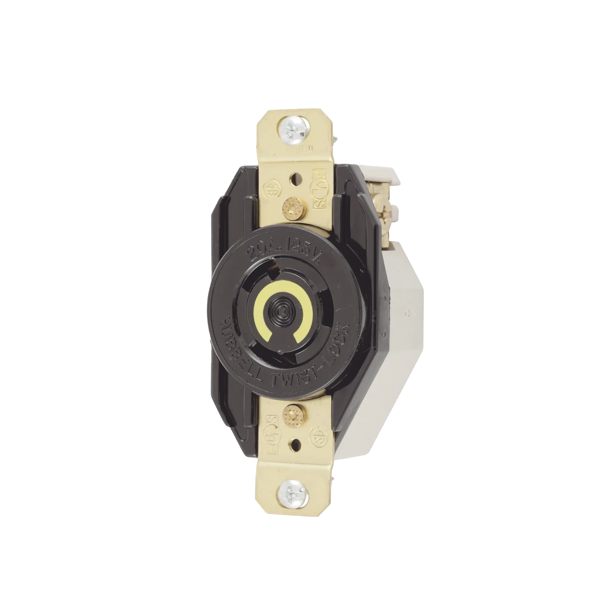RECEPTÁCULO DE MEDIA VUELTA INDUSTRIAL PARA EMPOTRAR DE 20 A 125 V CA 2 POLOS 3 HILOS (NEMA L5-20R).-Accesorios Control de Acceso-HUBBELL-Bsai Seguridad & Controles