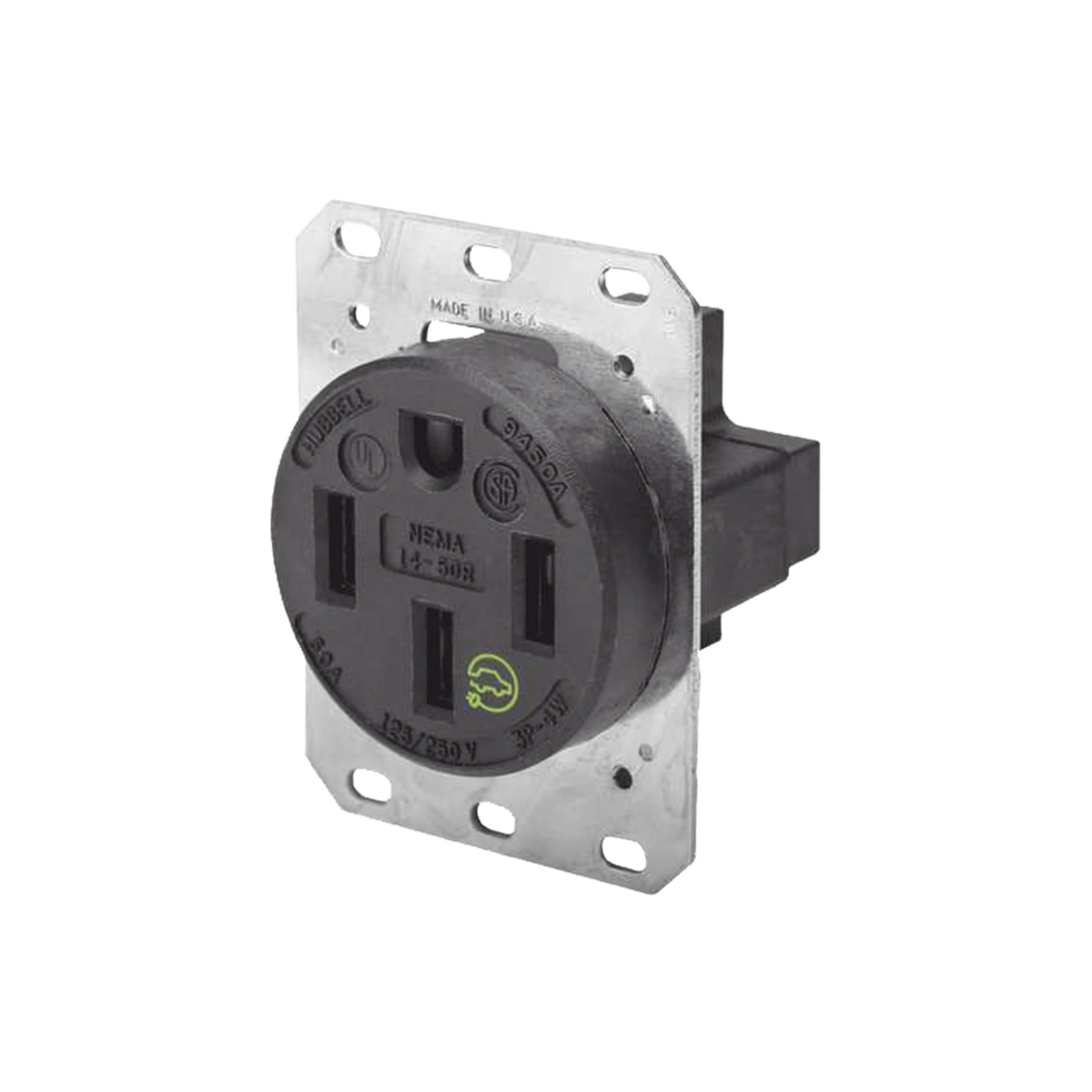 RECEPTÁCULO RECTO DE 50 A 125/250 V CA 3 POLOS 4 HILOS (NEMA 14-50R).-HUBBELL-Bsai Seguridad & Controles