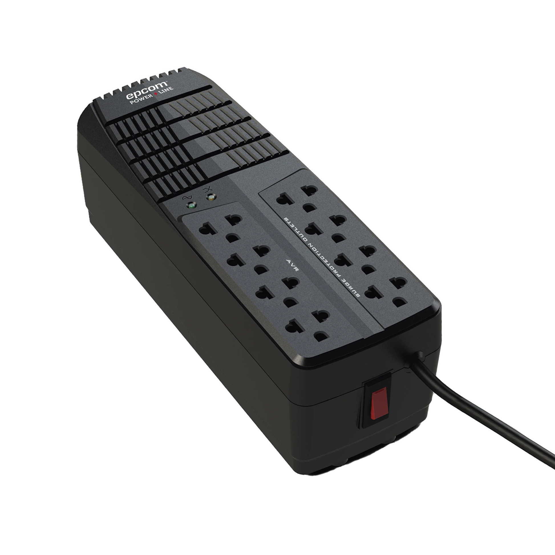 REGULADOR DE VOLTAJE 1000 VA-500 W / 4 CONTACTOS CON AVR / 4 CONTACTOS CON SUPRESOR DE PICOS / PROTECCIÓN RJ11-Calidad de la Energía-EPCOM POWERLINE-Bsai Seguridad & Controles
