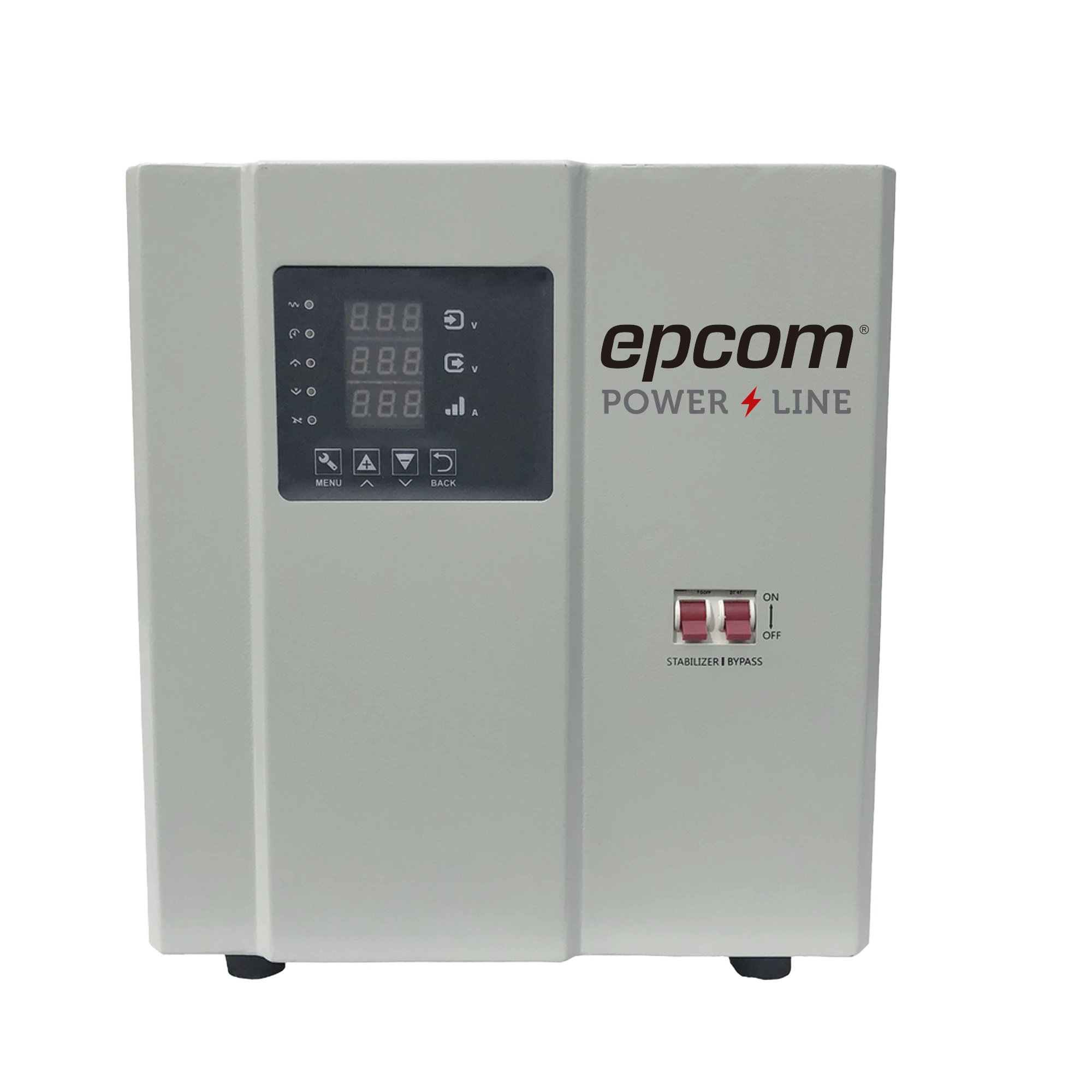 REGULADOR DE VOLTAJE INDUSTRIAL MONOFÁSICO 5 KVA/5 KW 120 V / ENTRADA 96-144 VCA / SALIDA 117.6- 122.4 VCA-Calidad de la Energía-EPCOM POWERLINE-Bsai Seguridad & Controles