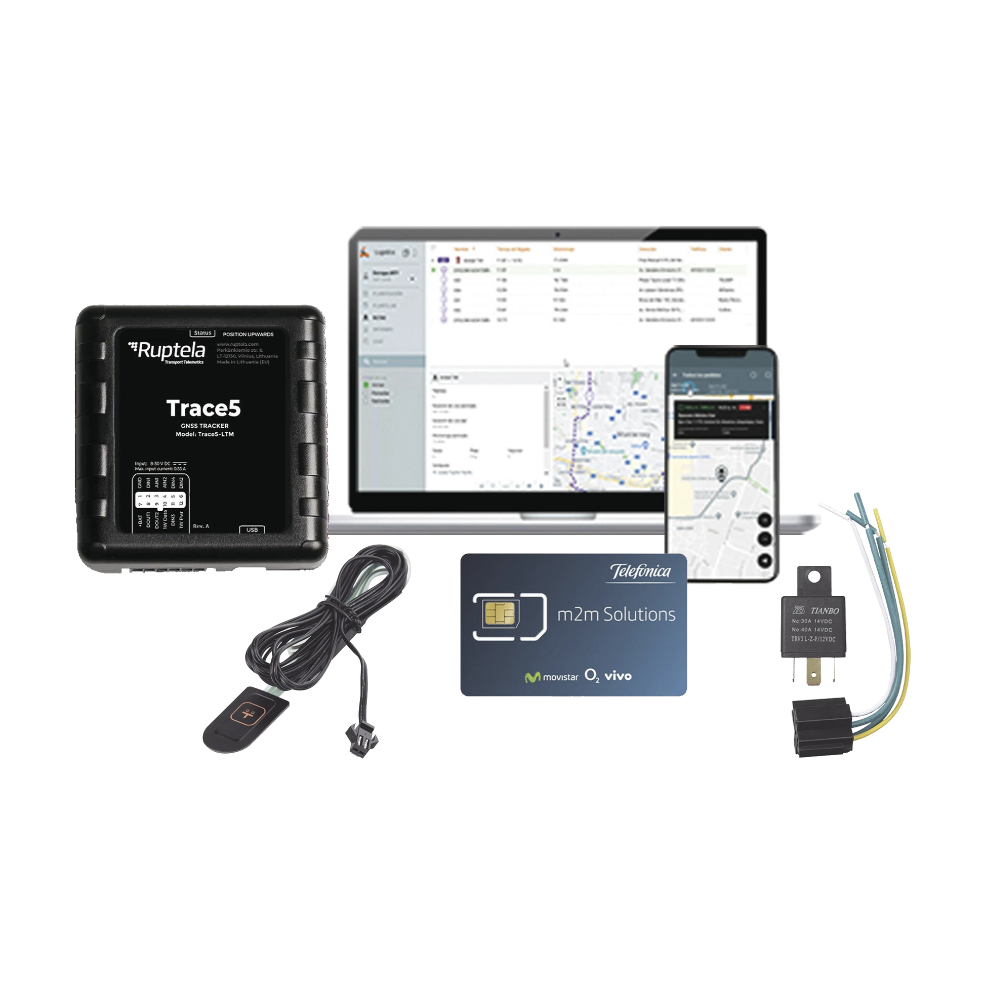 KIT DE LOCALIZADOR VEHICULAR 2G Y 4G/ RASTREO / CONDUCCIÓN EFICIENTE / DETECCION DE JAMMER / REGISTRO DE CONDUCTORES / RELAY + BOTÓN DE PÁNICO + EPCOMGPSMENSUAL + SIM30M2M + DATOS POR 1 MES-IoT, GPS y Telemática-RUPTELA-Bsai Seguridad & Controles