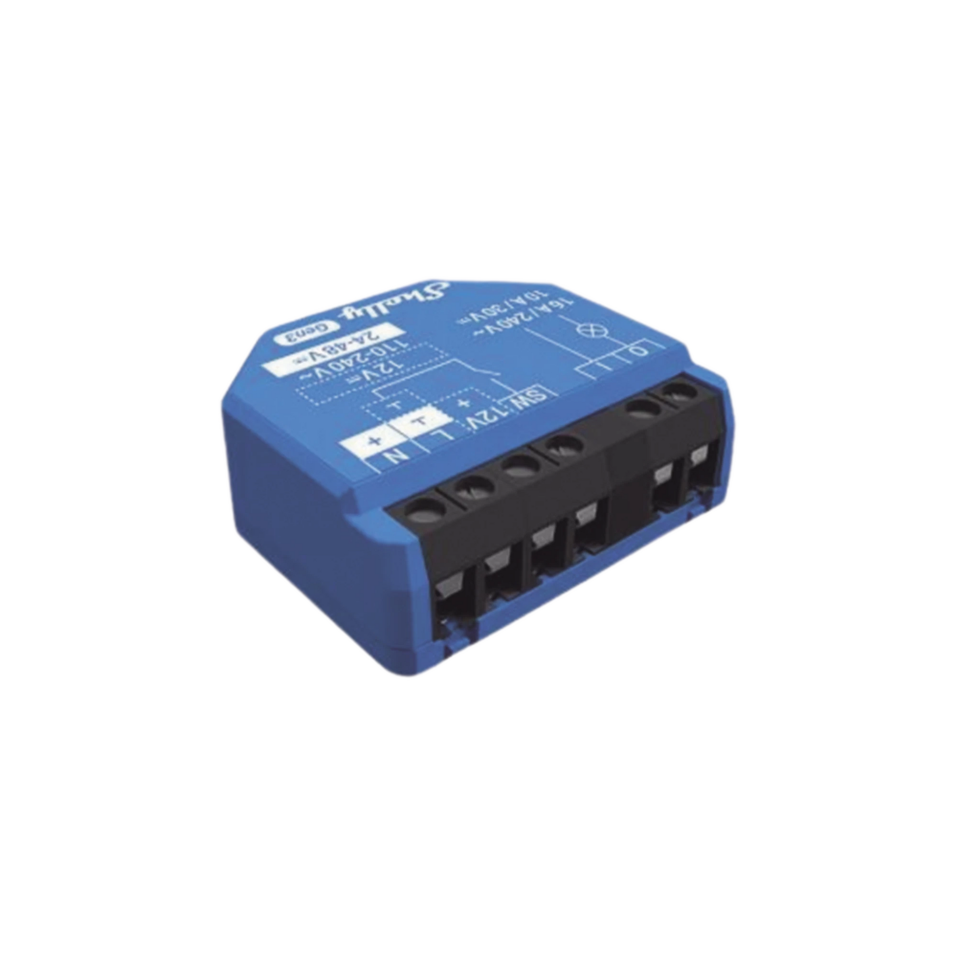 RELEVADOR INALÁMBRICO INTELIGENTE 16A, 110-230 V, 1 SALIDA DE CONTACTO SECO, COMPATIBLE CON ASISTENTE DE VOZ ALEXA, GOOGLE HOME-Iluminación-SHELLY-Bsai Seguridad & Controles