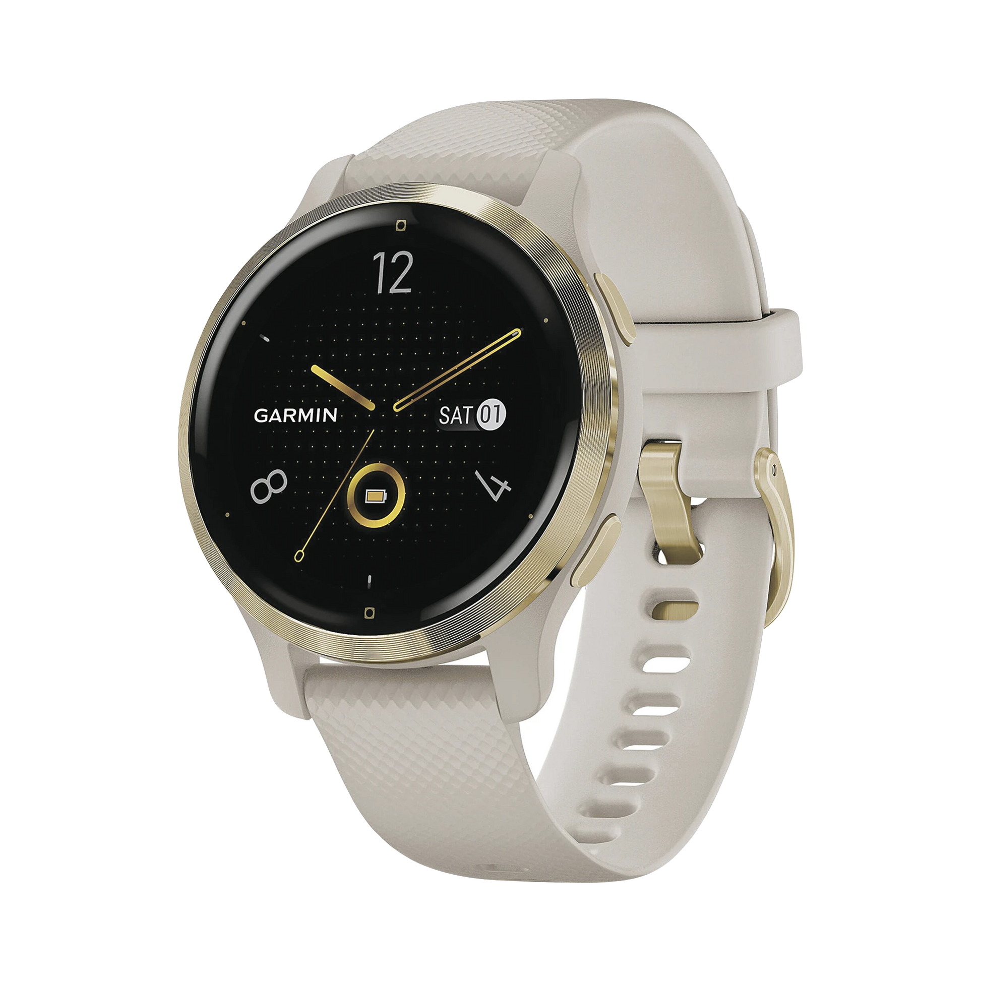 RELOJ GARMIN VENU 2S COLOR BEIGE EN BISEL DE ACERO INOXIDABLE, CON FUNCIONES PREMIUM COMO ALMACENAMIENTO Y REPRODUCCIÓN DE HASTA 2000 CANCIONES.-Accesorios para KENWOOD-GARMIN-Bsai Seguridad & Controles