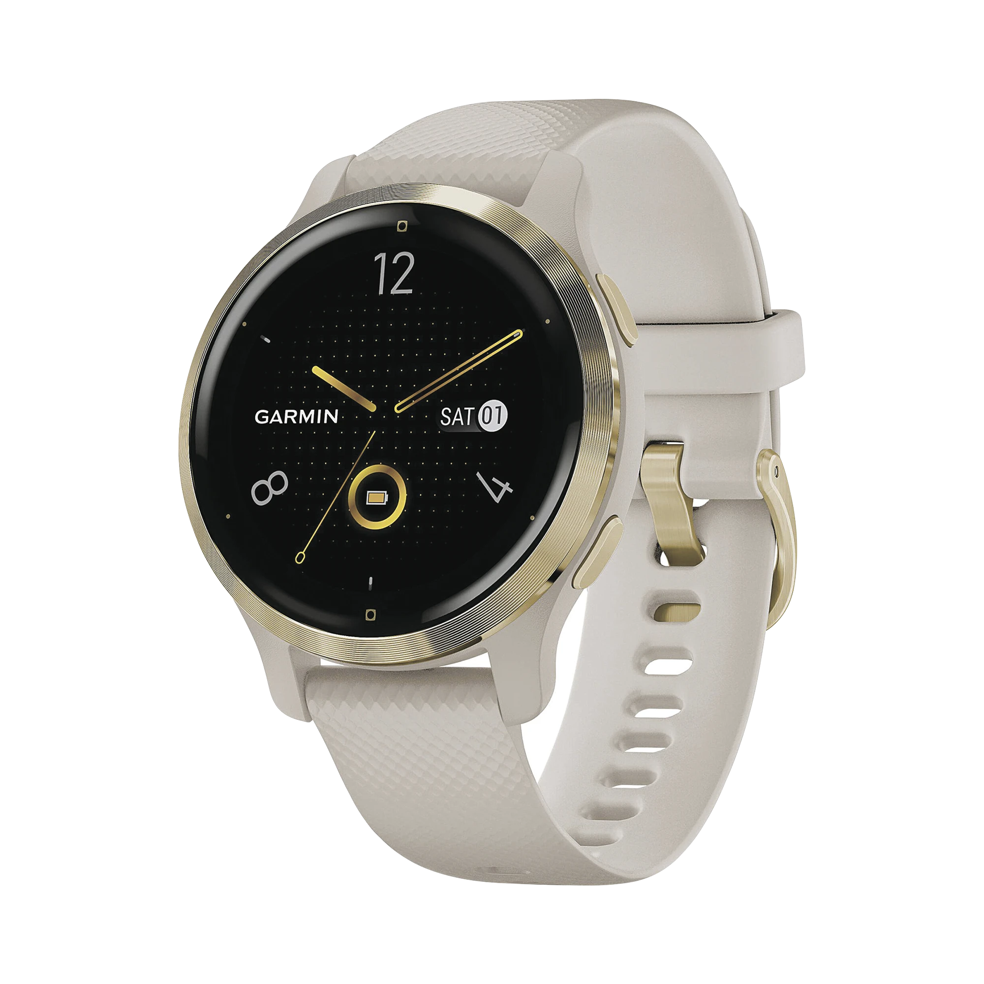 RELOJ GARMIN VENU 2S COLOR BEIGE EN BISEL DE ACERO INOXIDABLE, CON FUNCIONES PREMIUM COMO ALMACENAMIENTO Y REPRODUCCIÓN DE HASTA 2000 CANCIONES.-Accesorios para KENWOOD-GARMIN-Bsai Seguridad & Controles