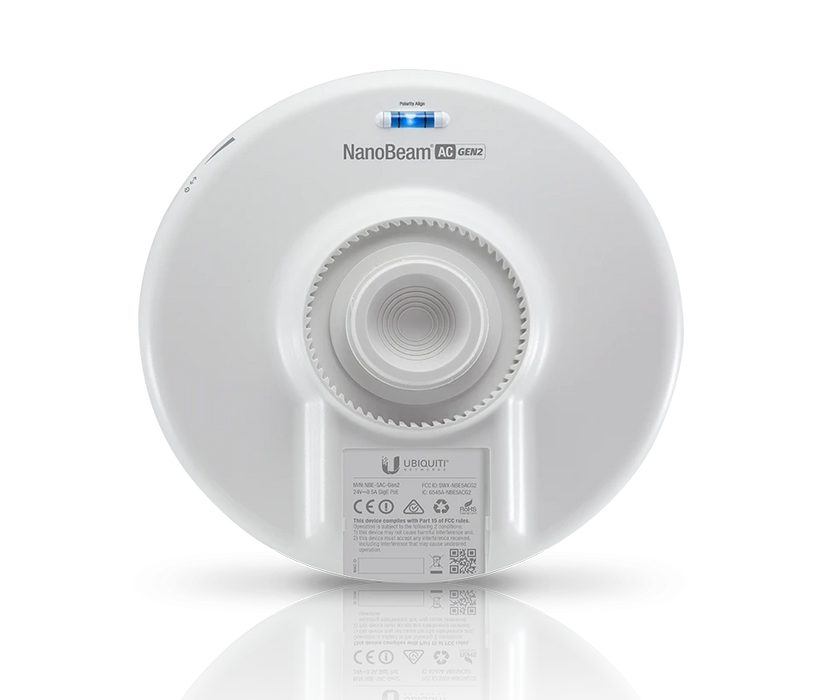 UBIQUITI NANOBEAM AC NBE5ACGEN2 - RADIO CON ANTENA INTEGRADA AIRMAX AC GEN2 5.8GHZ / EXTERIOR / MIMO / ANTENA 19 DBI / 26 DBM / RENDIMIENTO HASTA 450 MBPS-Banda 5.8 GHz-UBIQUITI-UBI016042-Bsai Seguridad & Controles