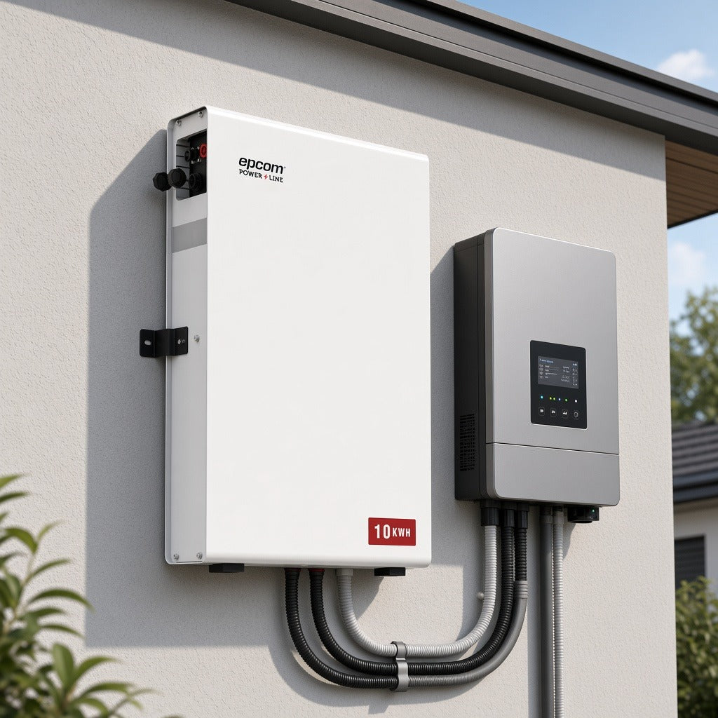 BATERÍA DE LITIO LIFEPO4 / 51.2 VCC / 200 AH / 10 KWH / EXTERIOR / MONTAJE EN PARED [RES20010K] instalado