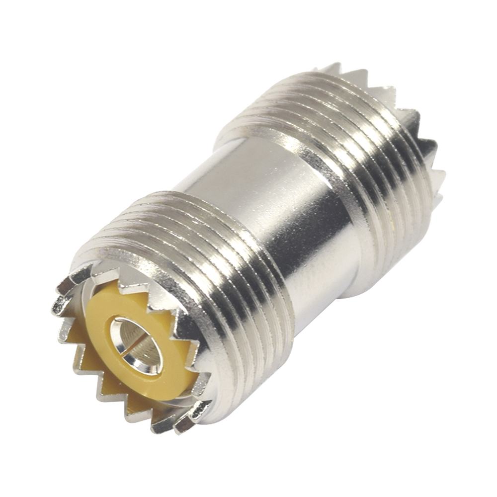 ADAPTADOR BARRIL EN LÍNEA, DE CONECTOR UHF HEMBRA (SO-239) A UHF HEMBRA (SO-239), NIQUEL/ PLATA/ DAP.-Adaptadores-RF INDUSTRIES,LTD-Bsai Seguridad & Controles