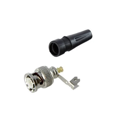 CONECTOR BNC MACHO EN 75 OHM, PARA CABLE COAXIAL RG-59/ RG-6 CON BASE DE ALIVIO NEGRA DE PVC.-Conectores-EPCOM TITANIUM-Bsai Seguridad & Controles