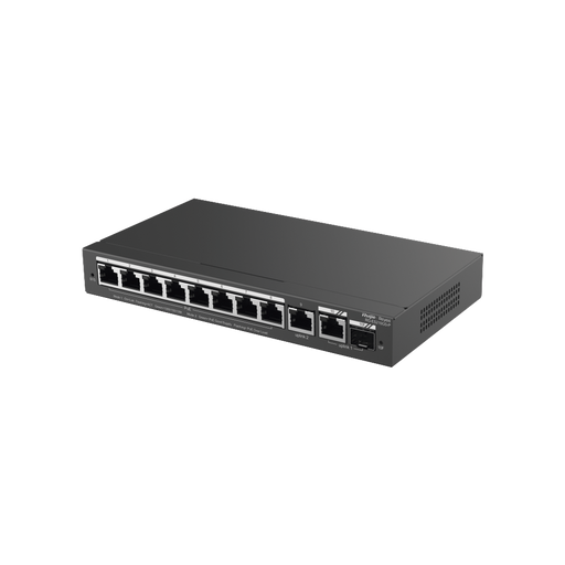 SWITCH ADMINISTRABLE CON 8 PUERTOS GIGABIT POE, 2 UPLINKS GIGABIT (1 SFP), GESTIÓN GRATUITA DESDE LA NUBE-Networking-RUIJIE-RG-ES210GS-P-Bsai Seguridad & Controles