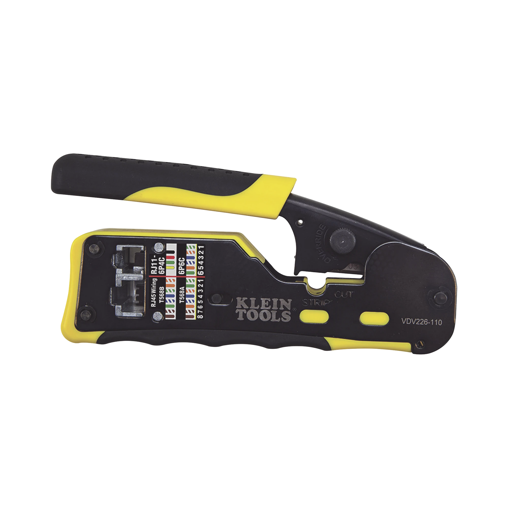 PONCHADORA/PELACABLES/CORTACABLES CON MATRACA PARA CONECTORES PASS-THRU RJ45 Y CONECTORES ESTÁNDAR RJ11/RJ12.-Herramientas-KLEIN TOOLS-Bsai Seguridad & Controles