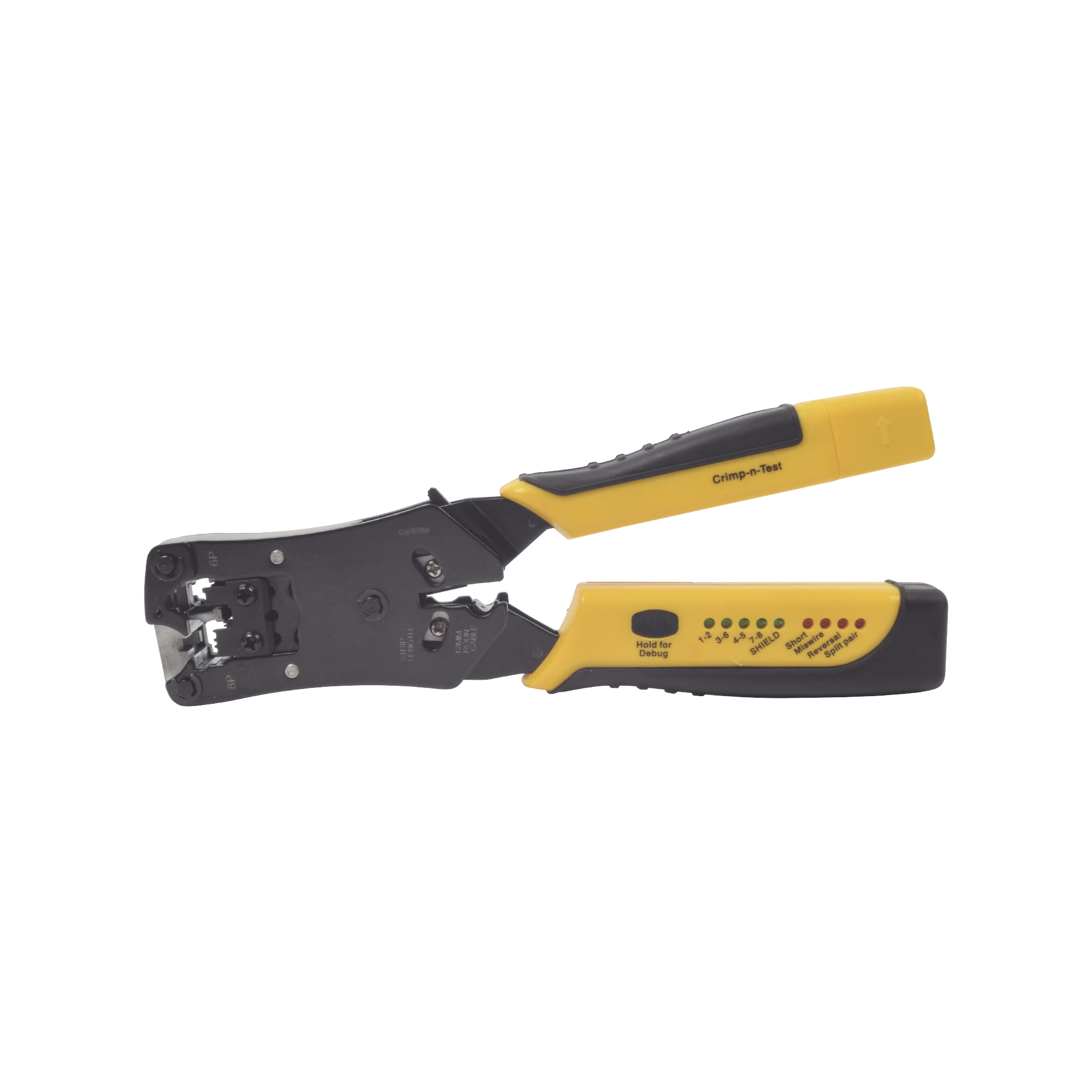 PINZA 3 EN 1: PELACABLES/ TERMINADO/ PROBADOR PARA UTP. ENCHUFE MODULAR DE PRUEBA PARA RJ45/RJ11/RJ22. FABRICADO CON ALMA DE ACERO AL CARBÓN, MANGO ERGONÓMICO ABS + TPR (CAUCHO TERMOPLÁSTICO).-Herramientas-EPCOM POWERLINE-Bsai Seguridad & Controles