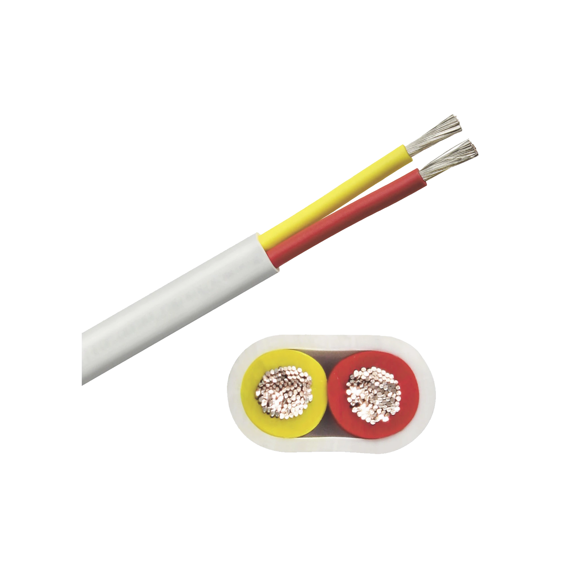 ROLLO DE CABLE PLANO GRADO MARINO CALIBRE 10, DE 2 CONDUCTORES (ROJO Y AMARILLO) DE 100 PIES (30.48 M).-Soluciones Marinas-COBRA WIRE &AMP; CABLE-B7W10T-20-100-Bsai Seguridad & Controles