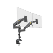 MONTAJE DE ESCRITORIO ARTICULADO PARA 2 MONITORES DE 17 A 27" / SOPORTA HASTA 19KG POR MONITOR / VESA 75 X 75 / 100 X 100 / ACERO / ROTACIÓN: 360°-Monitores Pantallas y Mobiliario-NB-EPCOM-Bsai Seguridad & Controles