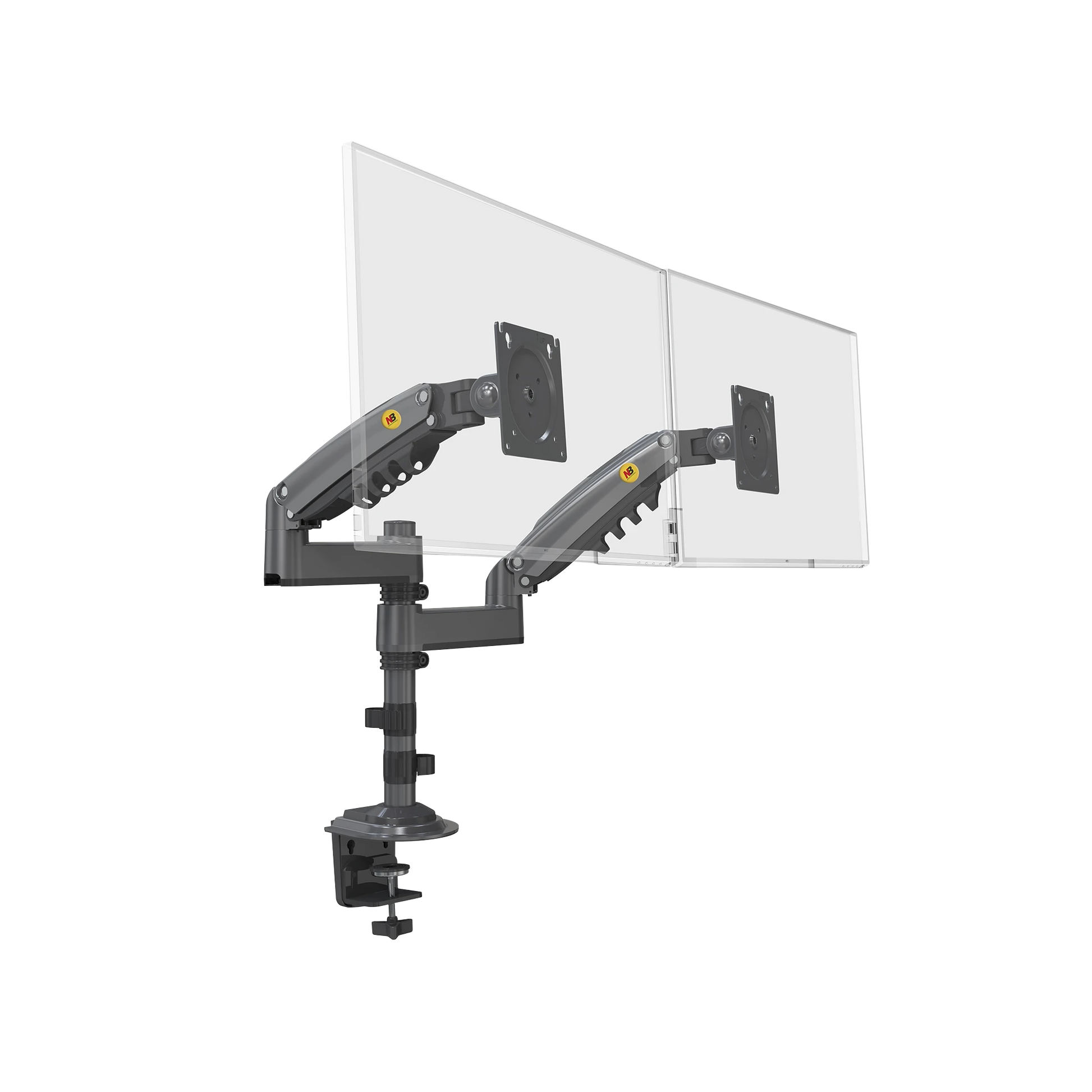 MONTAJE DE ESCRITORIO ARTICULADO PARA 2 MONITORES DE 17 A 27" / SOPORTA HASTA 19KG POR MONITOR / VESA 75 X 75 / 100 X 100 / ACERO / ROTACIÓN: 360°-Monitores Pantallas y Mobiliario-NB-EPCOM-Bsai Seguridad & Controles