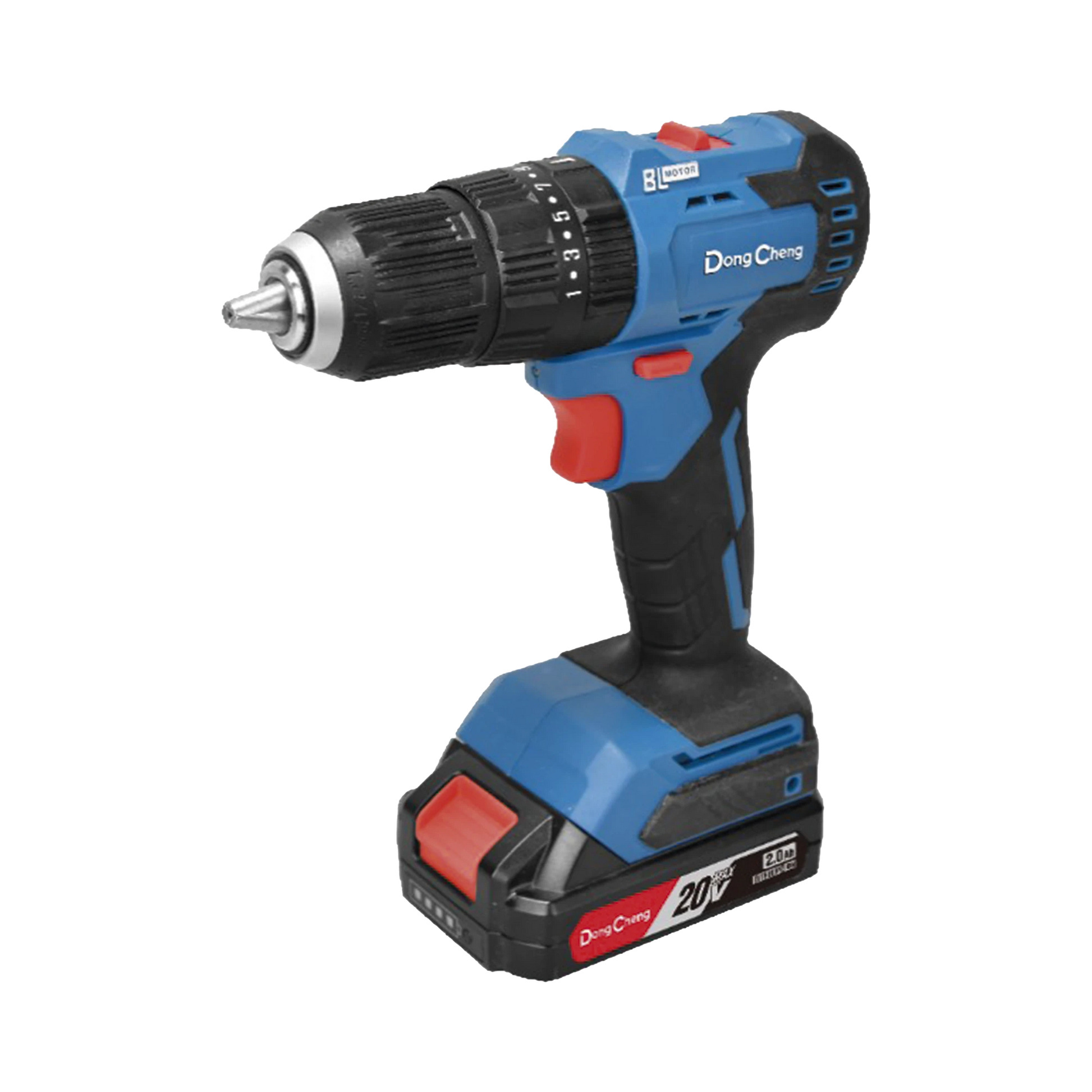 ROTOMARTILLO / TALADRO INALÁMBRICO DE 20V SIN CARBONES, BROQUERO DE 1/2", INCLUYE 2 BATERÍAS DE 2.0 AH, CARGADOR Y MALETÍN-Herramientas-DONGCHENG-DCJ-Z2050-IAM-Bsai Seguridad & Controles