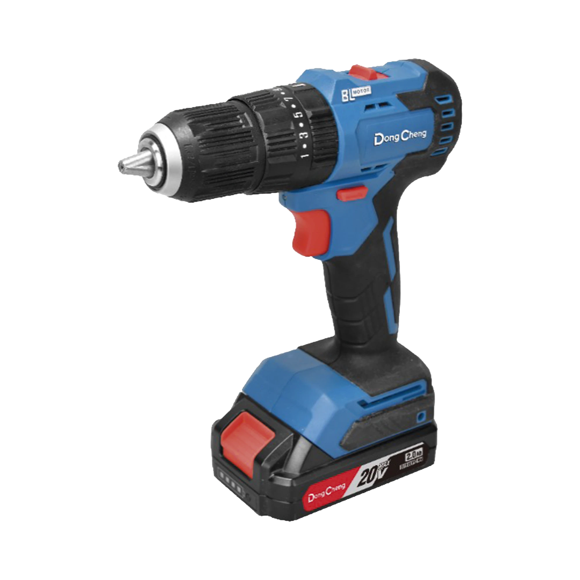 ROTOMARTILLO / TALADRO INALÁMBRICO DE 20V SIN CARBONES, BROQUERO DE 1/2", INCLUYE 2 BATERÍAS DE 2.0 AH, CARGADOR Y MALETÍN-Herramientas-DONGCHENG-Bsai Seguridad & Controles