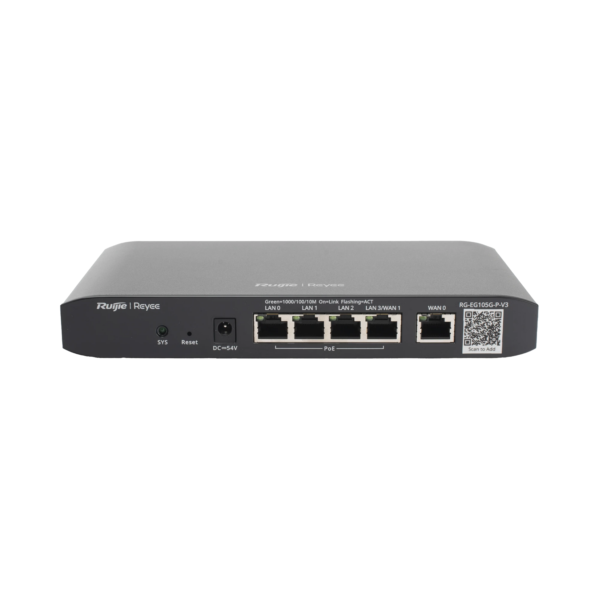 ROUTER BALANCEADOR ADMINISTRABLE CLOUD CON POE+ 54W, 3 PUERTOS LAN GIGABIT, 1 PUERTO WAN GIGABIT Y 1 PUERTO LAN/WAN GIGABIT CONFIGURABLE, HASTA 100 CLIENTES CON DESEMPEÑO DE 600 MBPS ASIMÉTRICOS-Networking-RUIJIE-Bsai Seguridad & Controles
