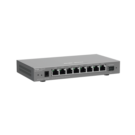 ROUTER BALANCEADOR CLOUD, 8 PUERTOS GIGABIT Y 1 PUERTO SFP, SOPORTA 4X WAN CONFIGURABLES, HASTA 200 CLIENTES.-Networking-RUIJIE-RG-EG209GS-Bsai Seguridad & Controles