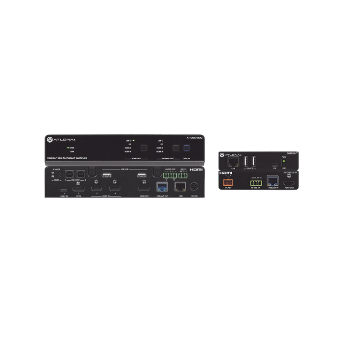 OMEGA 4X2 4K/UHD MULTIFORMAT MATRIX SWITCHER TX/RX KIT ; WITH HDMI ; USB-C ; DISPLA-VoIP - Telefonía IP - Videoconferencia-ATLONA-AT-OME-MS42-KIT-Bsai Seguridad & Controles