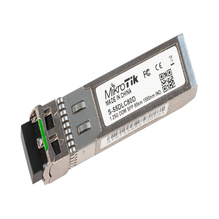 (S-55DLC80D) SFP MODULE 1.25G SM 80KM 1550NM-Networking-MIKROTIK-S-55DLC80D-Bsai Seguridad & Controles