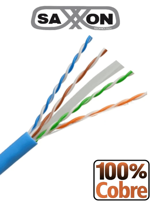 SAXXON CABLE UTP 100% COBRE CATEGORÍA 6 305 METROS-Cable-SAXXON-TVD119019-Bsai Seguridad & Controles