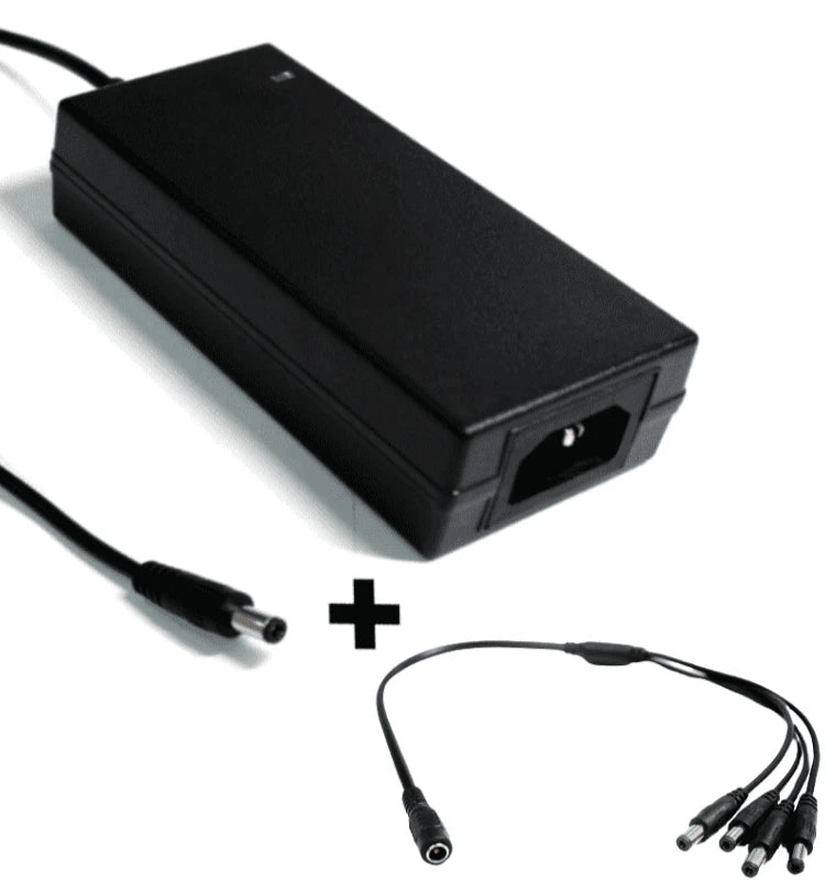 SAXXON PSU1205DPAQD - PAQUETE DE FUENTE DE PODER DE 12 VCC 5 AMPERES + DIVISOR PARA 4 CAMARAS/ IDEAL PARA EQUIPOS DE ALTO CONSUMO/ PARA USOS MULTIPLES: SISTEMAS DE CCTV, ACCESO, ASISTENCIA, ETC/ CERTIFICACIÓN UL/-Fuentes de Poder y Adaptadores-SAXXON-Bsai Seguridad & Controles