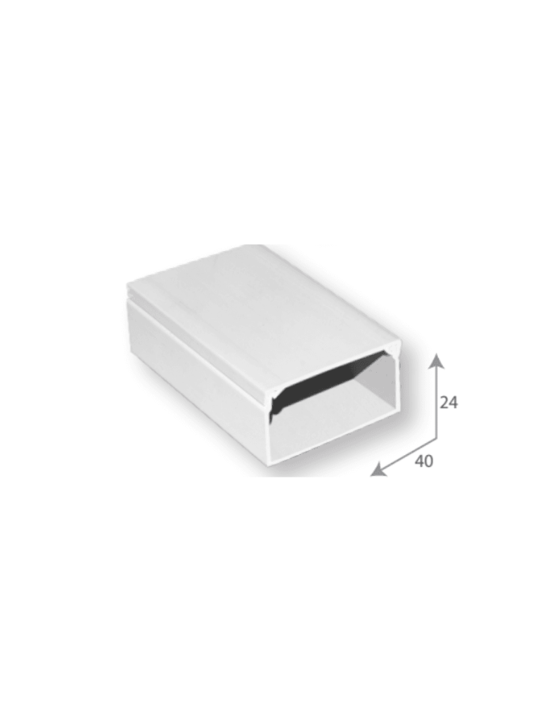 SBE TECH SBE-2440 - CANALETA PLÁSTICA / PVC / UNA VÍA / ALTO 2.4 CM, ANCHO 4 CM, LARGO 2 METROS-Faceplate Y Cajas Universales-SBE TECH-Bsai Seguridad & Controles